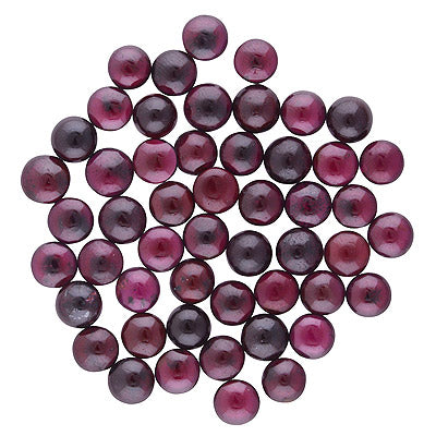 64 Pcs Round Natural Garnet Standard Quality Cabochon Gemstones (mm size) Lot - RS30801331-5