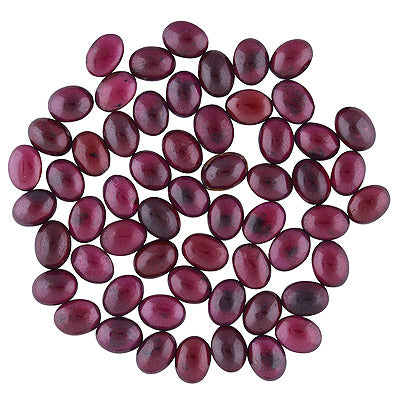 88 Pcs Oval Natural Garnet Standard Quality Cabochon Gemstones (mm size) Lot - RS30801331-9