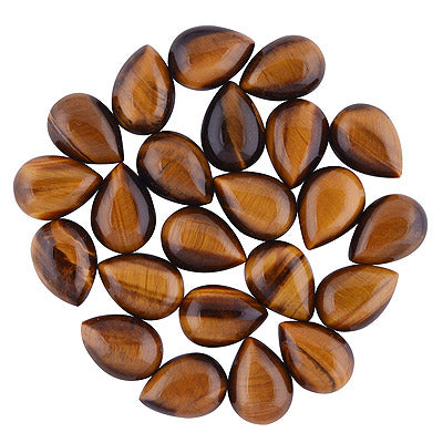 23 Pcs Pear Natural Tiger's Eye Standard Quality Cabochon Gemstones (mm size) Lot - RS30801333-15