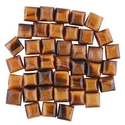 42 Pcs Square Natural Tiger's Eye Standard Quality Cabochon Gemstones (mm size) Lot - RS30801333-21