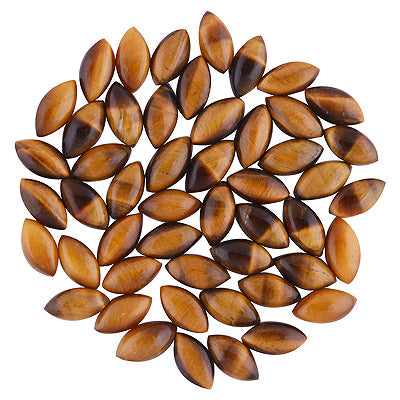 85 Pcs Marquise Natural Tiger's Eye Standard Quality Cabochon Gemstones (mm size) Lot - RS30801333-23