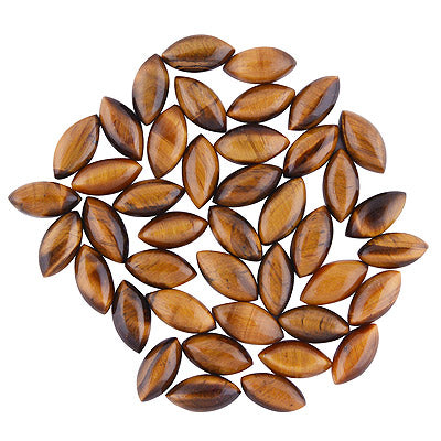 63 Pcs Marquise Natural Tiger's Eye Standard Quality Cabochon Gemstones (mm size) Lot - RS30801333-24