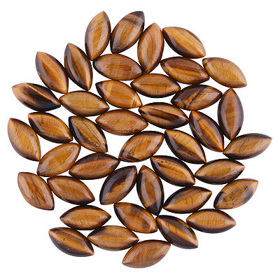 41 Pcs Marquise Natural Tiger's Eye Standard Quality Cabochon Gemstones (mm size) Lot - RS30801333-25