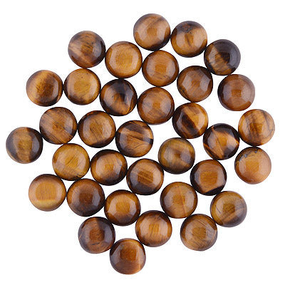 42 Pcs Round Natural Tiger's Eye Standard Quality Cabochon Gemstones (mm size) Lot - RS30801333-3