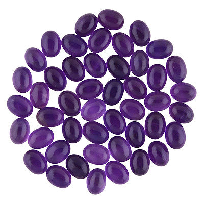 81 Pcs Oval Natural Amethyst Standard Quality Cabochon Gemstones (mm size) Lot - RS30801334-10