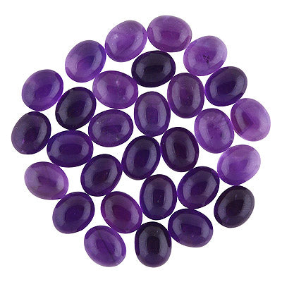 29 Pcs Oval Natural Amethyst Standard Quality Cabochon Gemstones (mm size) Lot - RS30801334-13