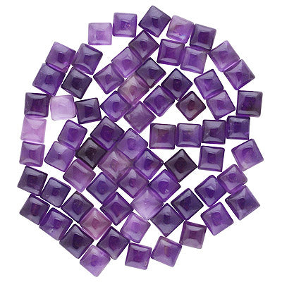 153 Pcs Square Natural Amethyst Standard Quality Cabochon Gemstones (mm size) Lot - RS30801334-29