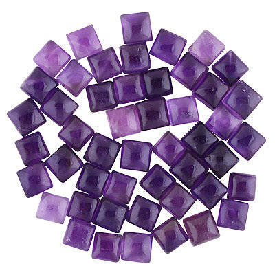 95 Pcs Square Natural Amethyst Standard Quality Cabochon Gemstones (mm size) Lot - RS30801334-30