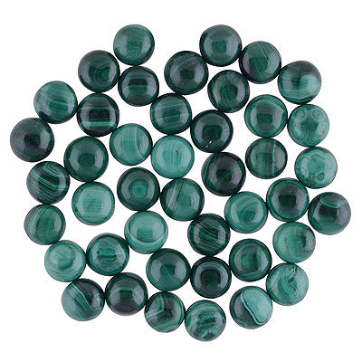 64 Pcs Round Natural Malachite Standard Quality Cabochon Gemstones (mm size) Lot - RS30801335-2