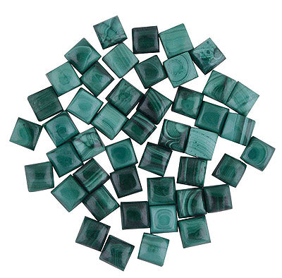 80 Pcs Square Natural Malachite Standard Quality Cabochon Gemstones (mm size) Lot - RS30801335-25