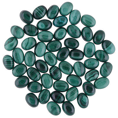 100 Pcs Oval Natural Malachite Standard Quality Cabochon Gemstones (mm size) Lot - RS30801335-7
