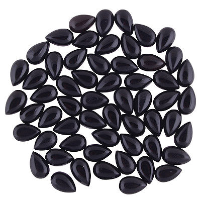 128 Pcs Pear Natural Black Onyx Standard Quality Cabochon Gemstones (mm size) Lot - RS30801337-18