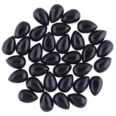 35 Pcs Pear Natural Black Onyx Standard Quality Cabochon Gemstones (mm size) Lot - RS30801337-21