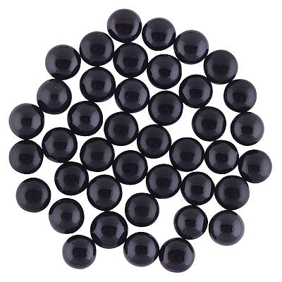 92 Pcs Round Natural Black Onyx Standard Quality Cabochon Gemstones (mm size) Lot - RS30801337-3