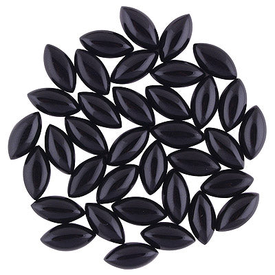61 Pcs Marquise Natural Black Onyx Standard Quality Cabochon Gemstones (mm size) Lot - RS30801337-31