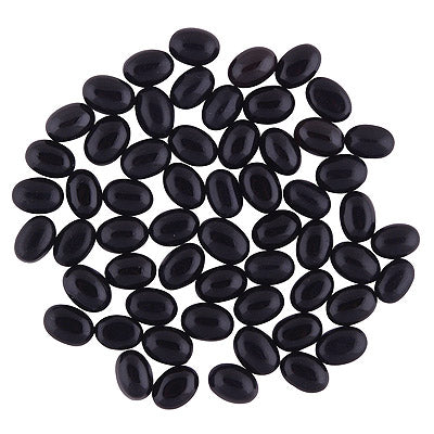 156 Pcs Oval Natural Black Onyx Standard Quality Cabochon Gemstones (mm size) Lot - RS30801337-8