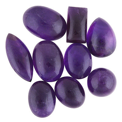 9 Pcs Natural Amethyst Standard Quality Cabochon Gemstones Free Size Lot - RS30900184-1