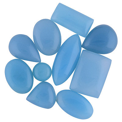10 Pcs Natural Blue Chalcedony Standard Quality Cabochon Gemstones Free Size Lot - RS30900184-13