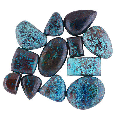 12 Pcs Natural Chrysocolla Standard Quality Cabochon Gemstones Free Size Lot - RS30900184-15