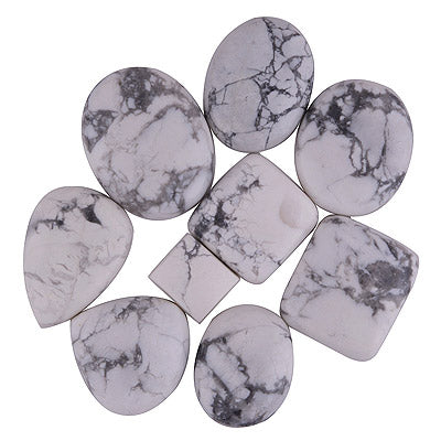 9 Pcs Natural Howlite Standard Quality Cabochon Gemstones Free Size Lot - RS30900184-24