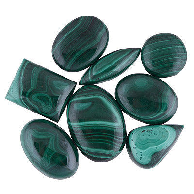 8 Pcs Natural Malachite Standard Quality Cabochon Gemstones Free Size Lot - RS30900184-32