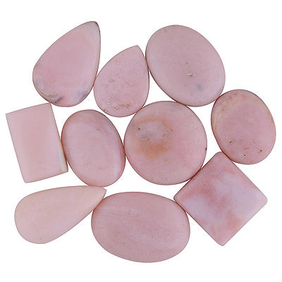 10 Pcs Natural Pink Opal Standard Quality Cabochon Gemstones Free Size Lot - RS30900184-37