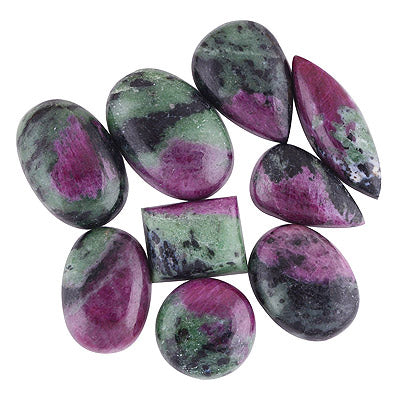 9 Pcs Natural Ruby Zoisite Standard Quality Cabochon Gemstones Free Size Lot - RS30900184-46
