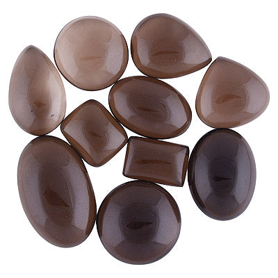 10 Pcs Natural Smoky Quartz Standard Quality Cabochon Gemstones Free Size Lot - RS30900184-50