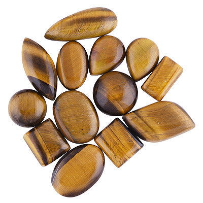 13 Pcs Natural Tiger's Eye Standard Quality Cabochon Gemstones Free Size Lot - RS30900184-52