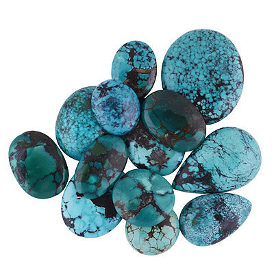 13 Pcs Natural Turquoise Standard Quality Cabochon Gemstones Free Size Lot - main product photo (RS30900184-53)