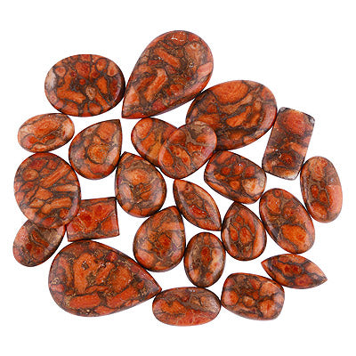 23 Pcs Natural Red Copper Turquoise Standard Quality Cabochon Gemstones Free Size Lot - RS30900184-58