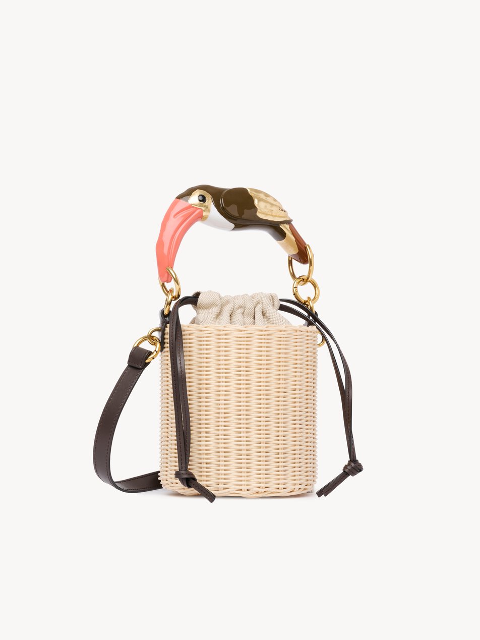 CHLOE Tropicus bucket bag in wicker Hot Sand by CHLOE