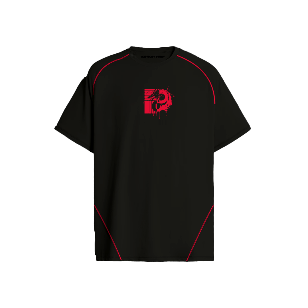 The First Dragon - Oversized T-Shirt (BlacK) by Instinct First
