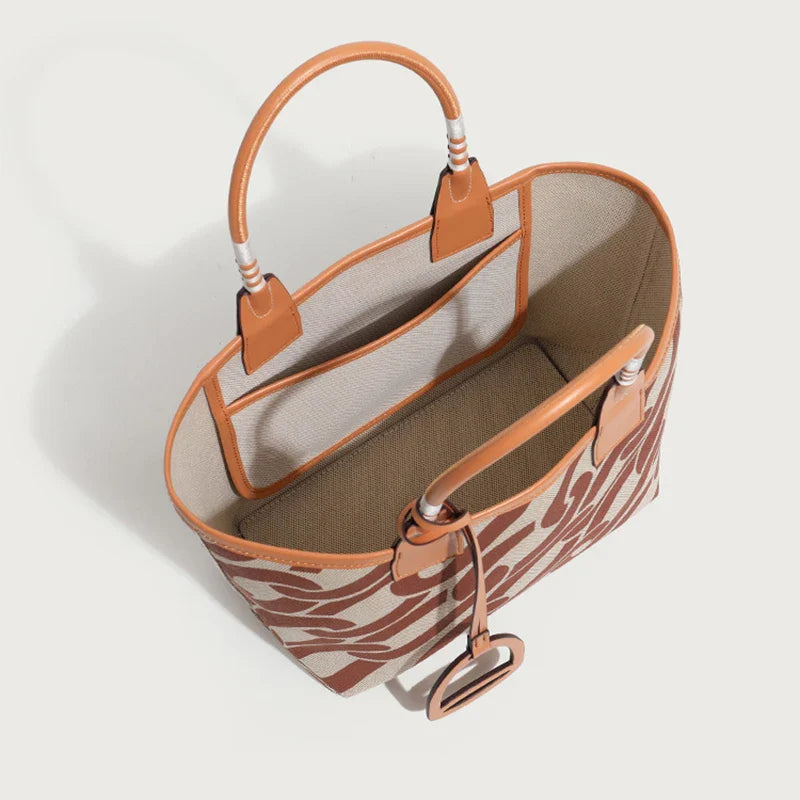 Hermès Steeple Tote – Stella Small Canvas & Horse Beige Leather