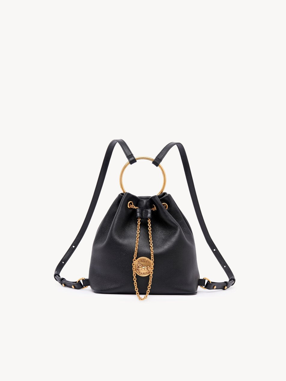CHLOE Small Bracelet backpack in grained leather Black by CHLOE
