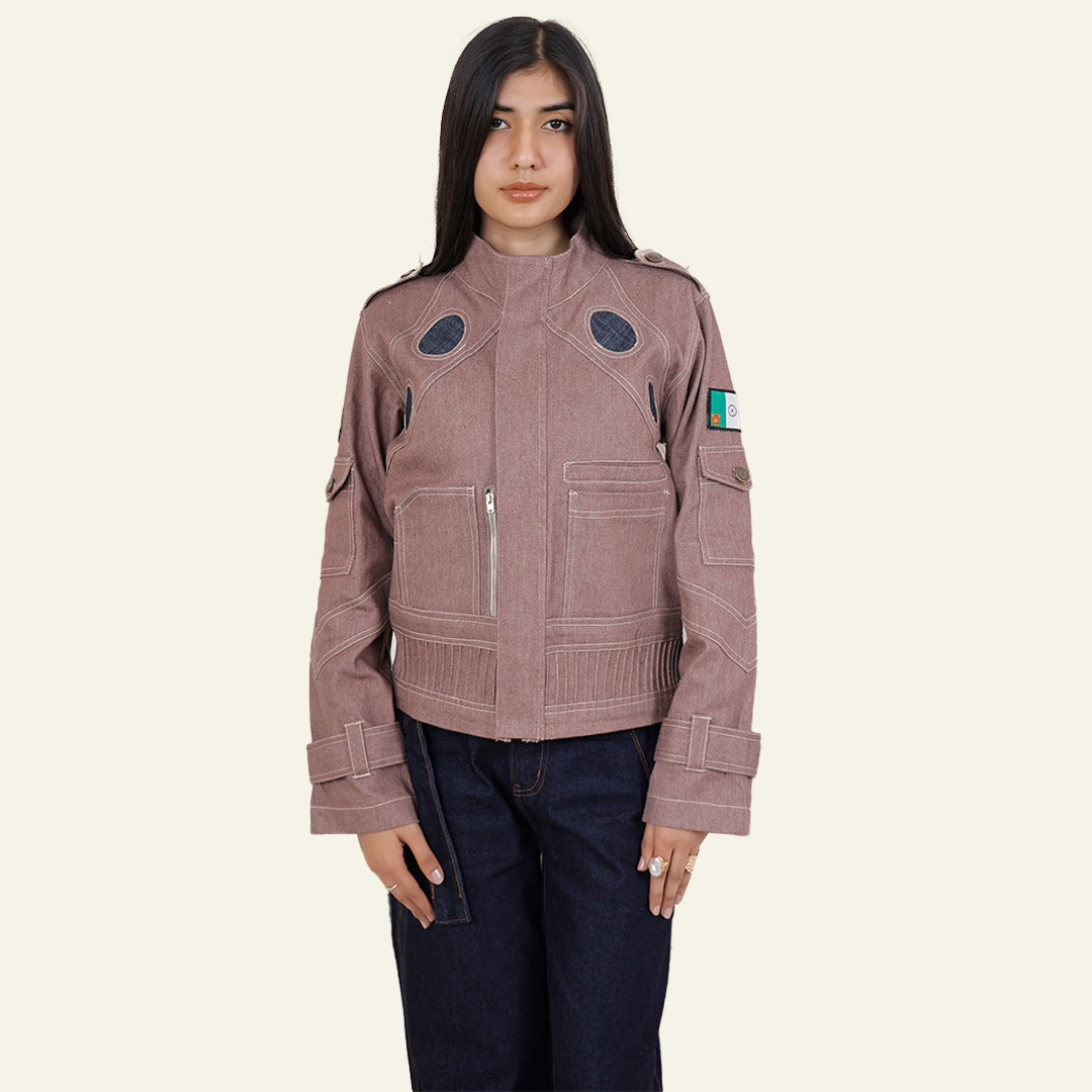 Pink Denim Space age Jacket by Old Gene