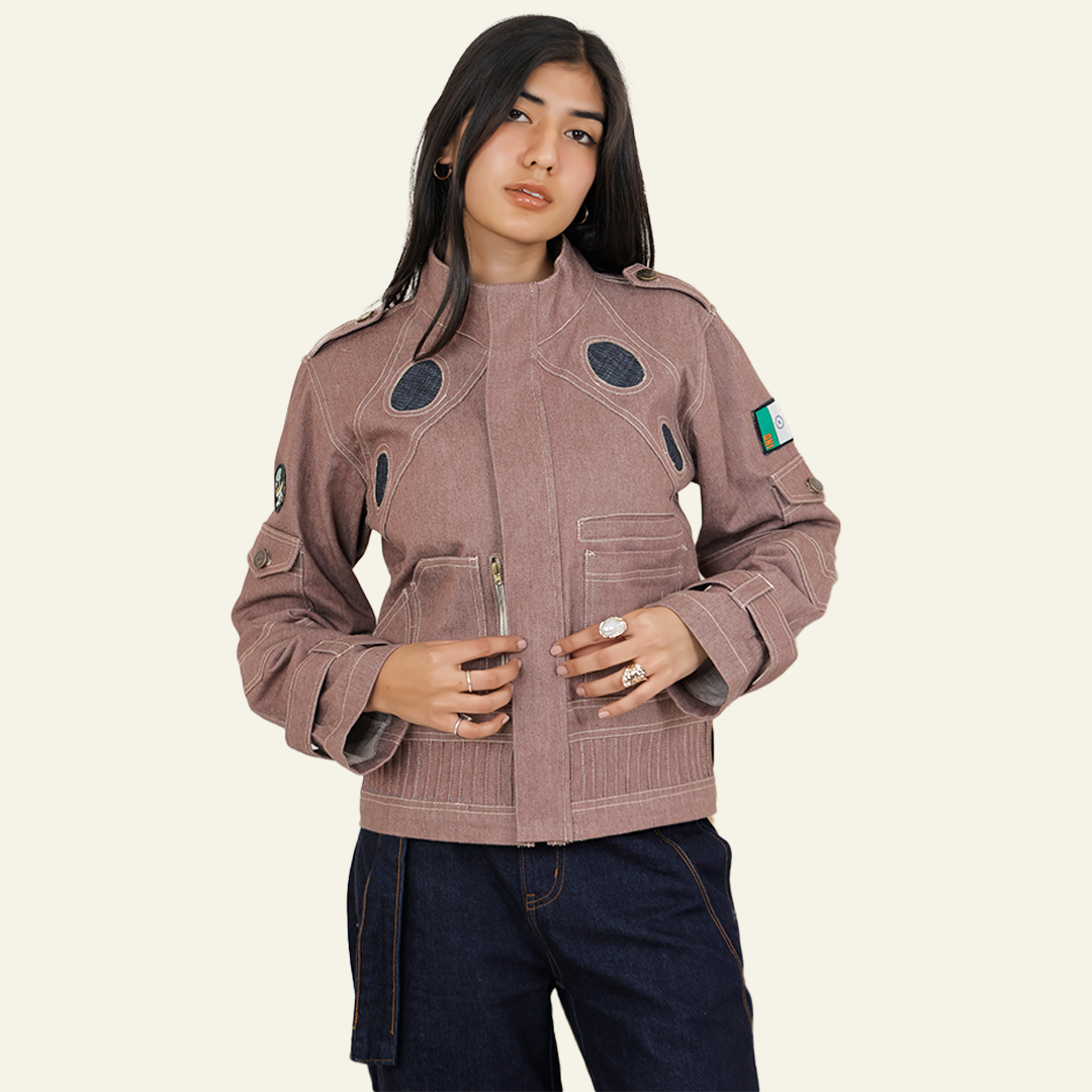 Pink Denim Space age Jacket by Old Gene