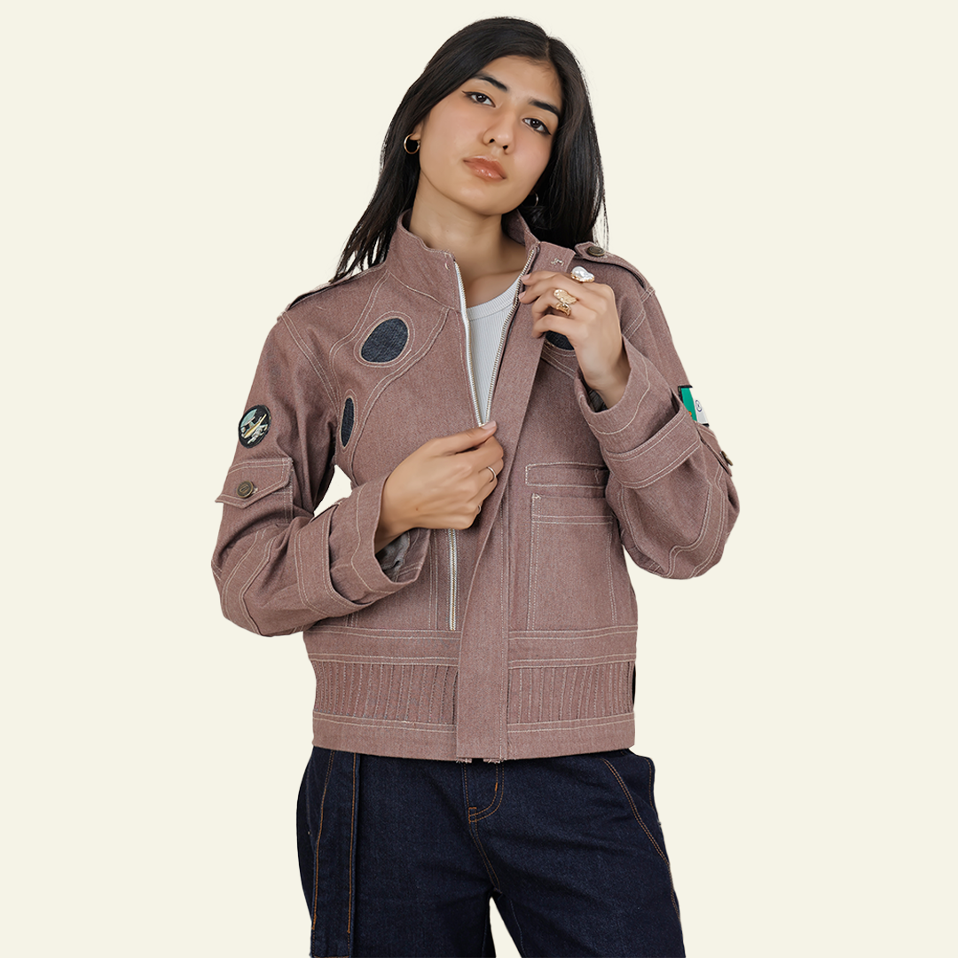 Pink Denim Space age Jacket by Old Gene