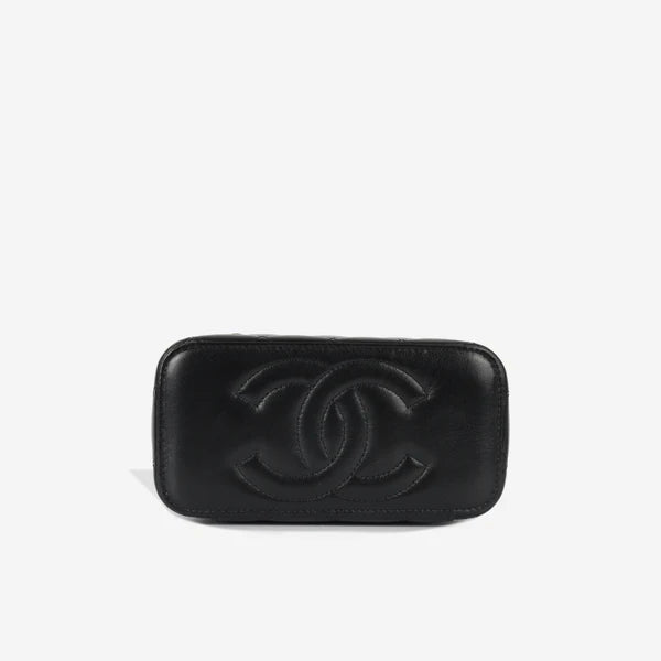 Chanel Small Vanity Case with Chain – Black Lambskin Quilted Leather - Zeuskicks