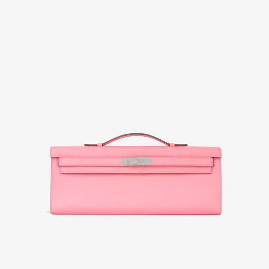 Hermès Kelly Cut in Rose Confetti Epsom Leather with Palladium Hardware