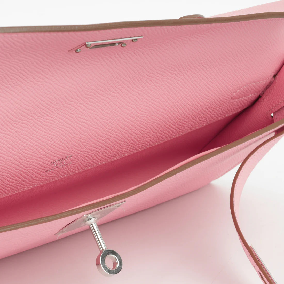 Hermès Kelly Cut in Rose Confetti Epsom Leather with Palladium Hardware