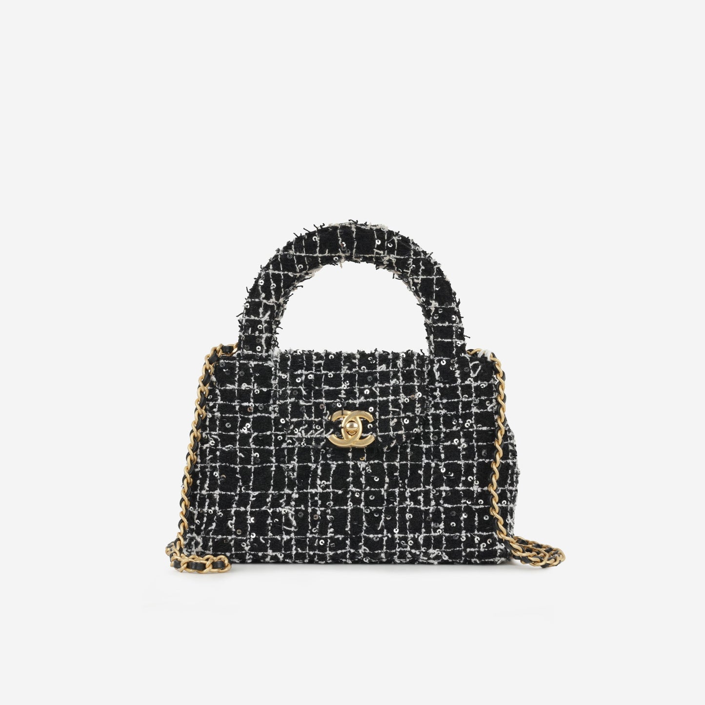 Chanel Small Kelly Re-Edition – Black & White Tweed