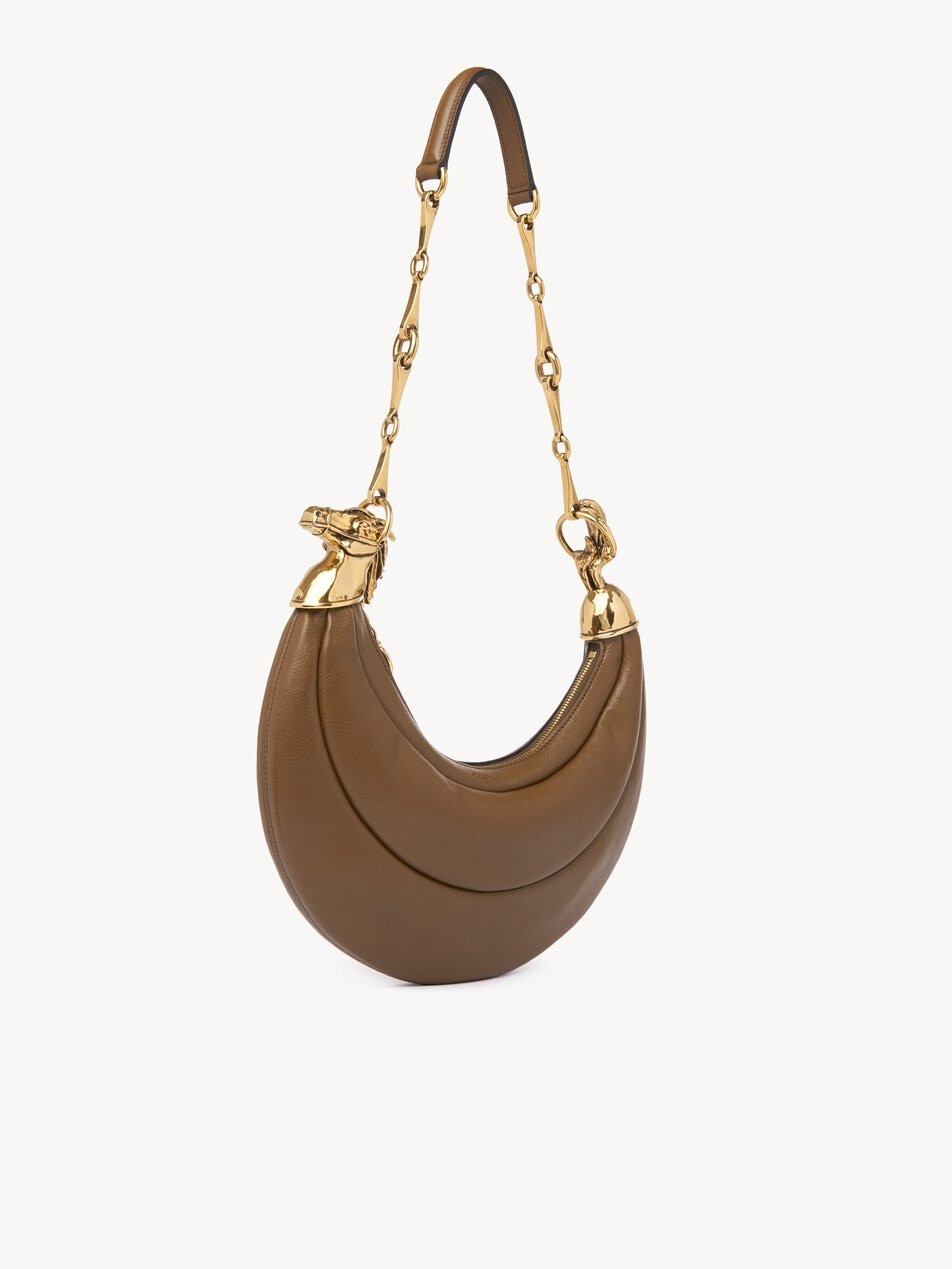 CHLOE Chain Horse shoulder bag in soft leather Dark Khaki by CHLOE