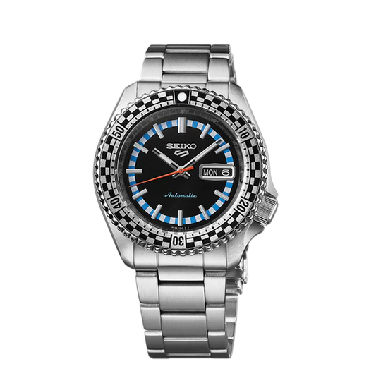 Men’s Seiko 5 Sports Black & White ‘Checker Flag’ Special Edition SRPK67K1 - Zeuskicks