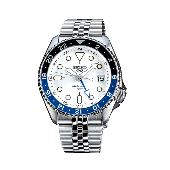 Men’s Seiko 5 Sports SKX GMT Sky Blue & Silver Cloud SSK033K1 Automatic Watch - Zeuskicks