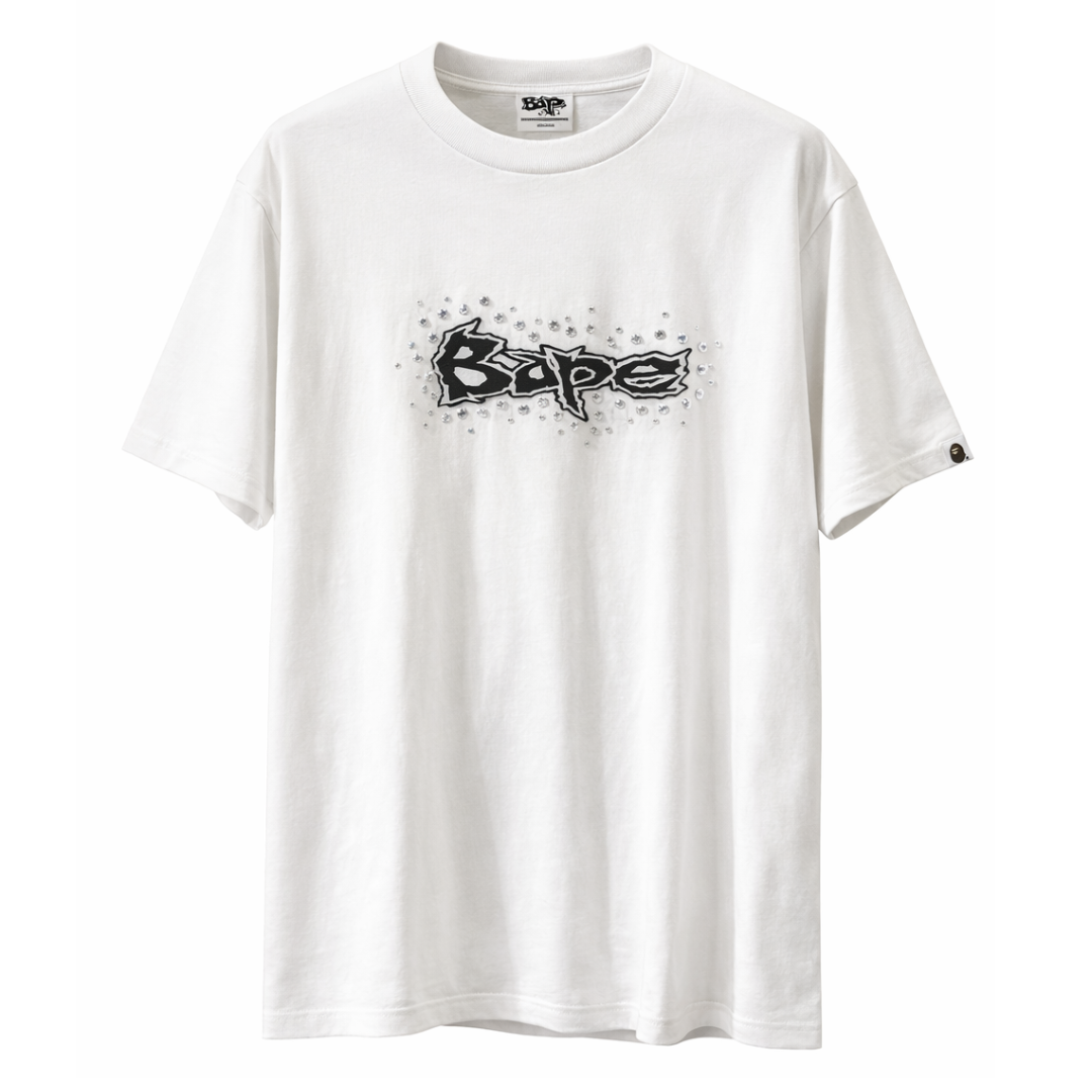 A BATHING APE STUDDED TEE WHITE by BAPE