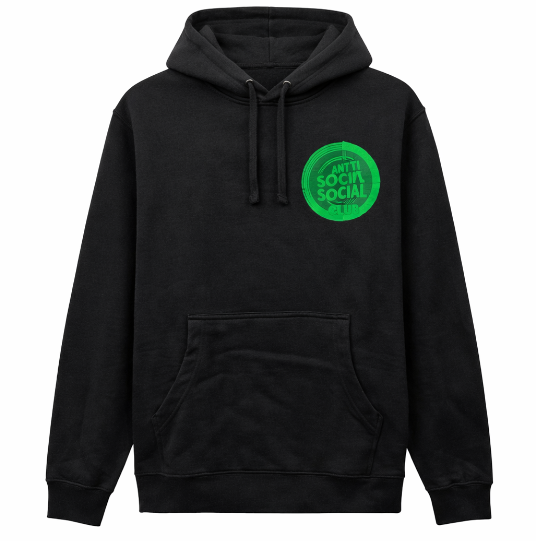 ANTI SOCIAL SOCIAL CLUB BULLSEYE HOODIE BLACK GREEN by ASSC