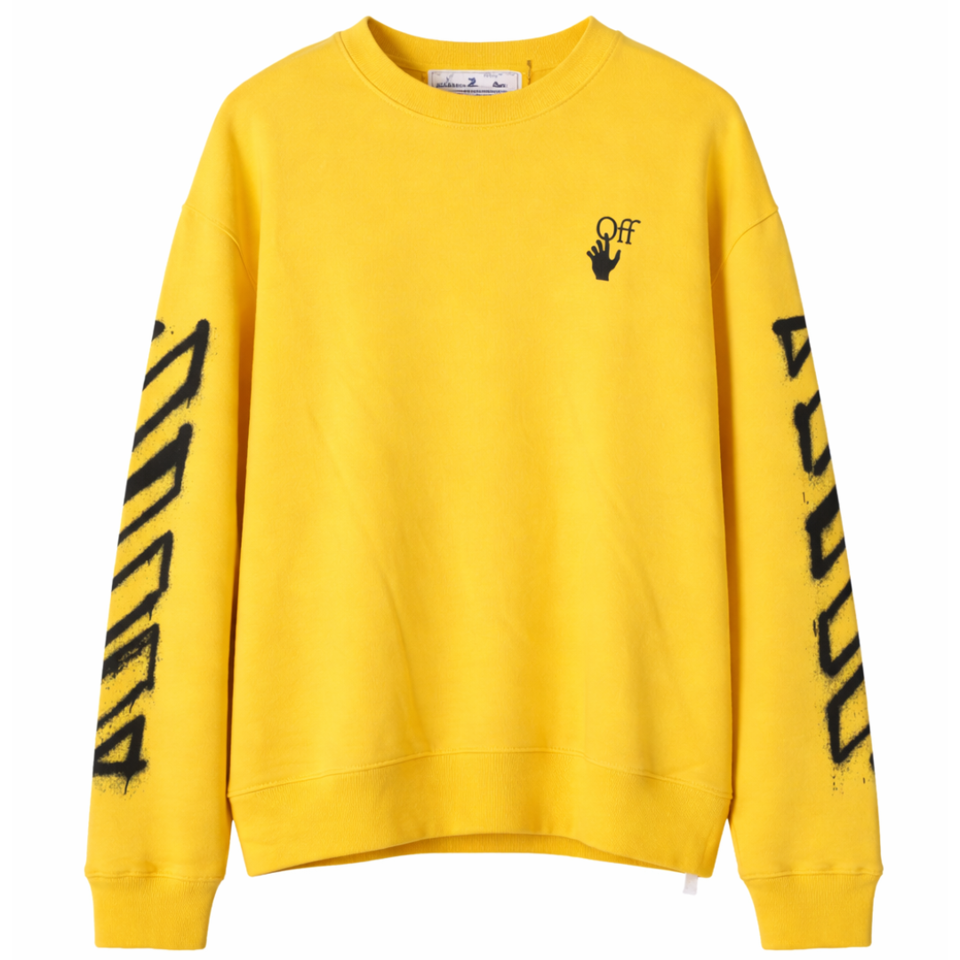 OFF WHITE SPRAY PAINTED SWEATSHIRT YELLOW by Off White