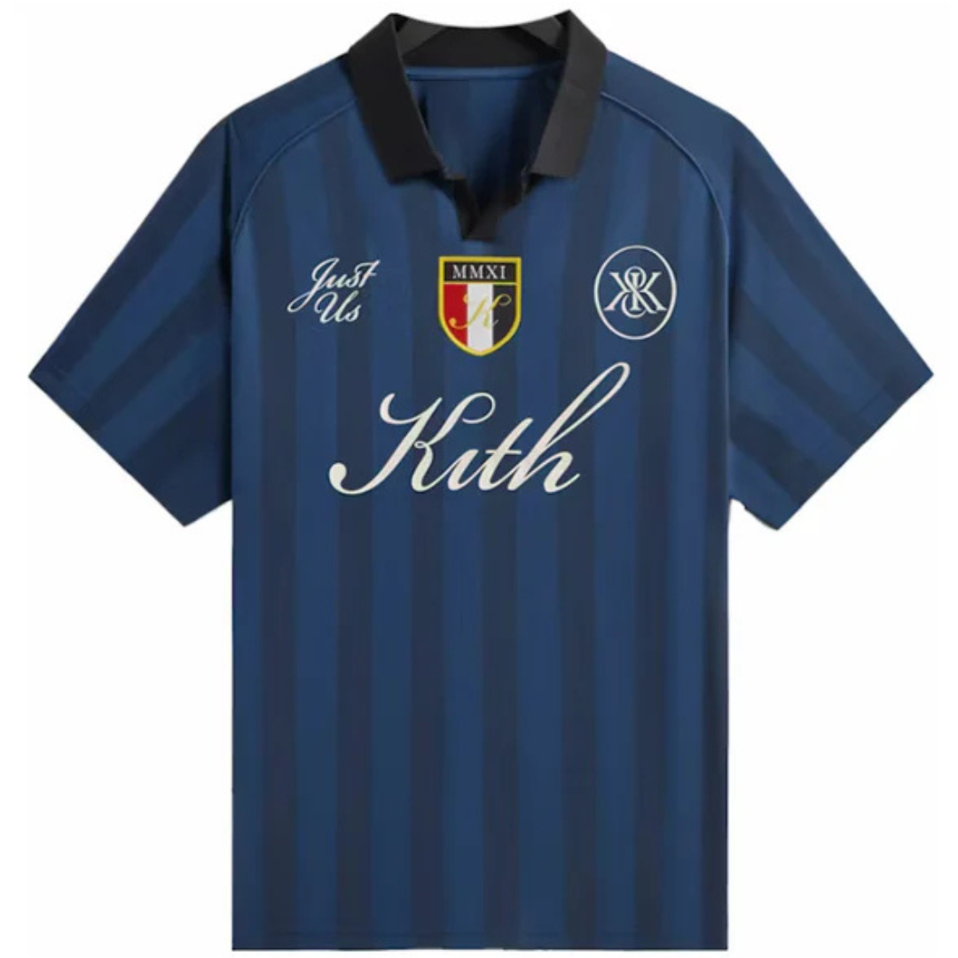 Kith Shadow Stripe Marcel Soccer Jersey Gulf by KITH