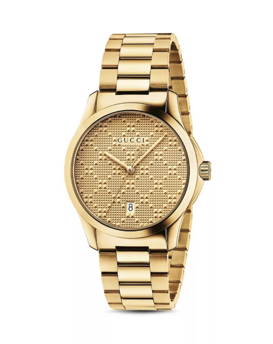 Men's Gucci G-Timeless YA126461 Gold-Tone Stainless Steel Watch
